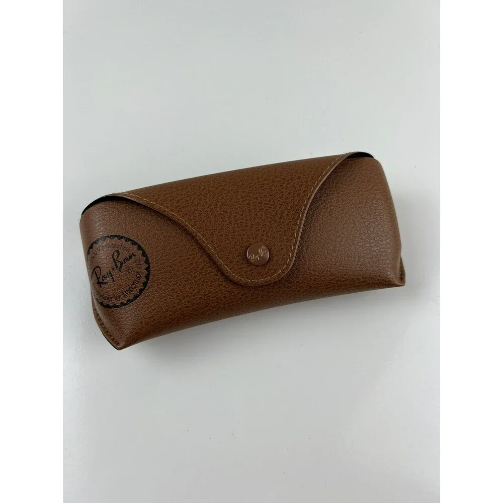 Ray Ban  Sunglasses Case Holder Tan Pebble Brown Leather Travel Case Readers